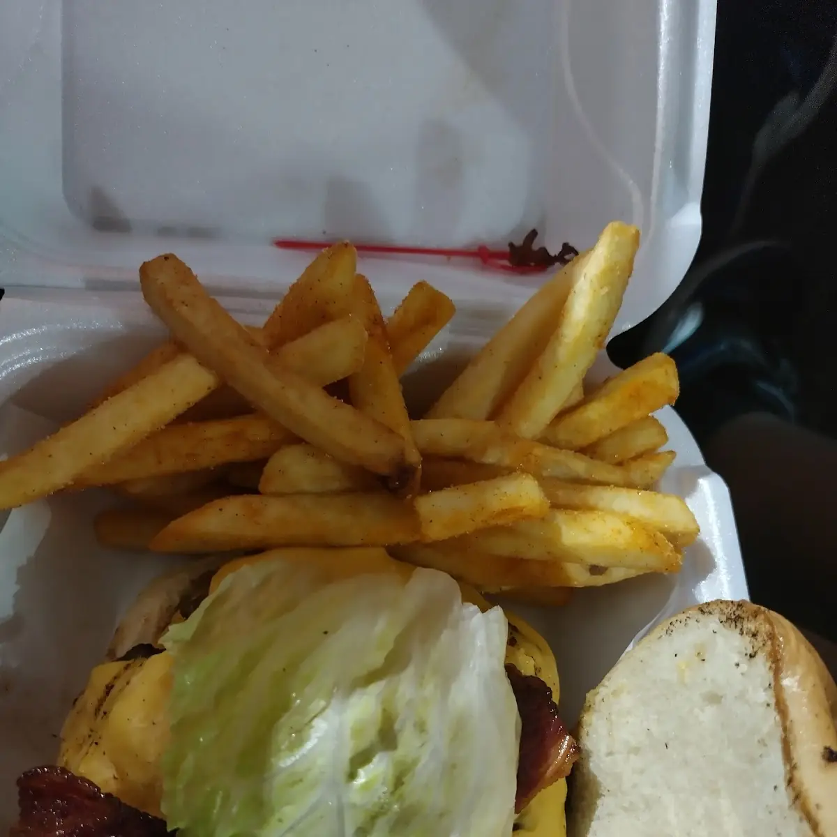 Double Bacon Burger and Fries