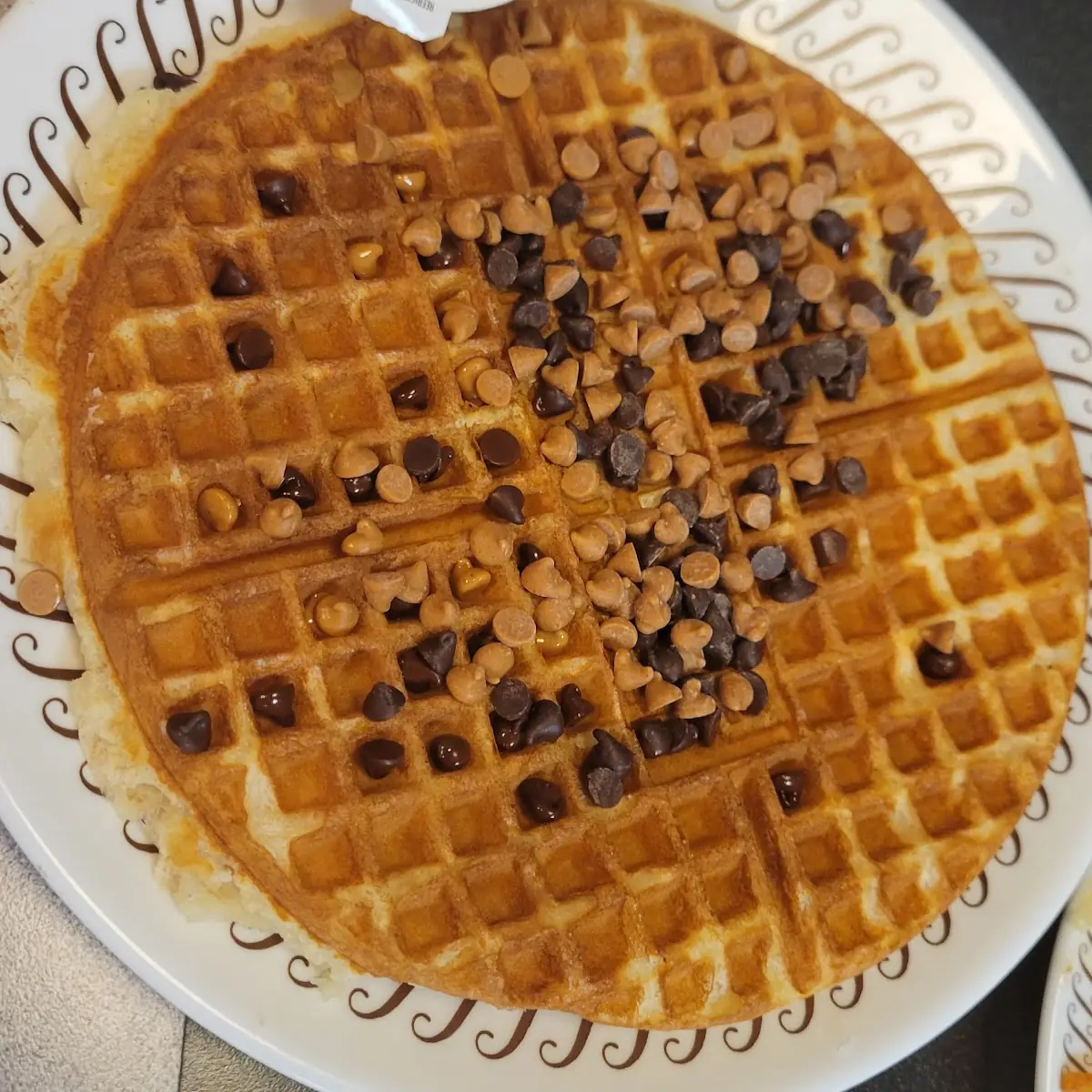Waffles with Chocolate and Peanut Butter