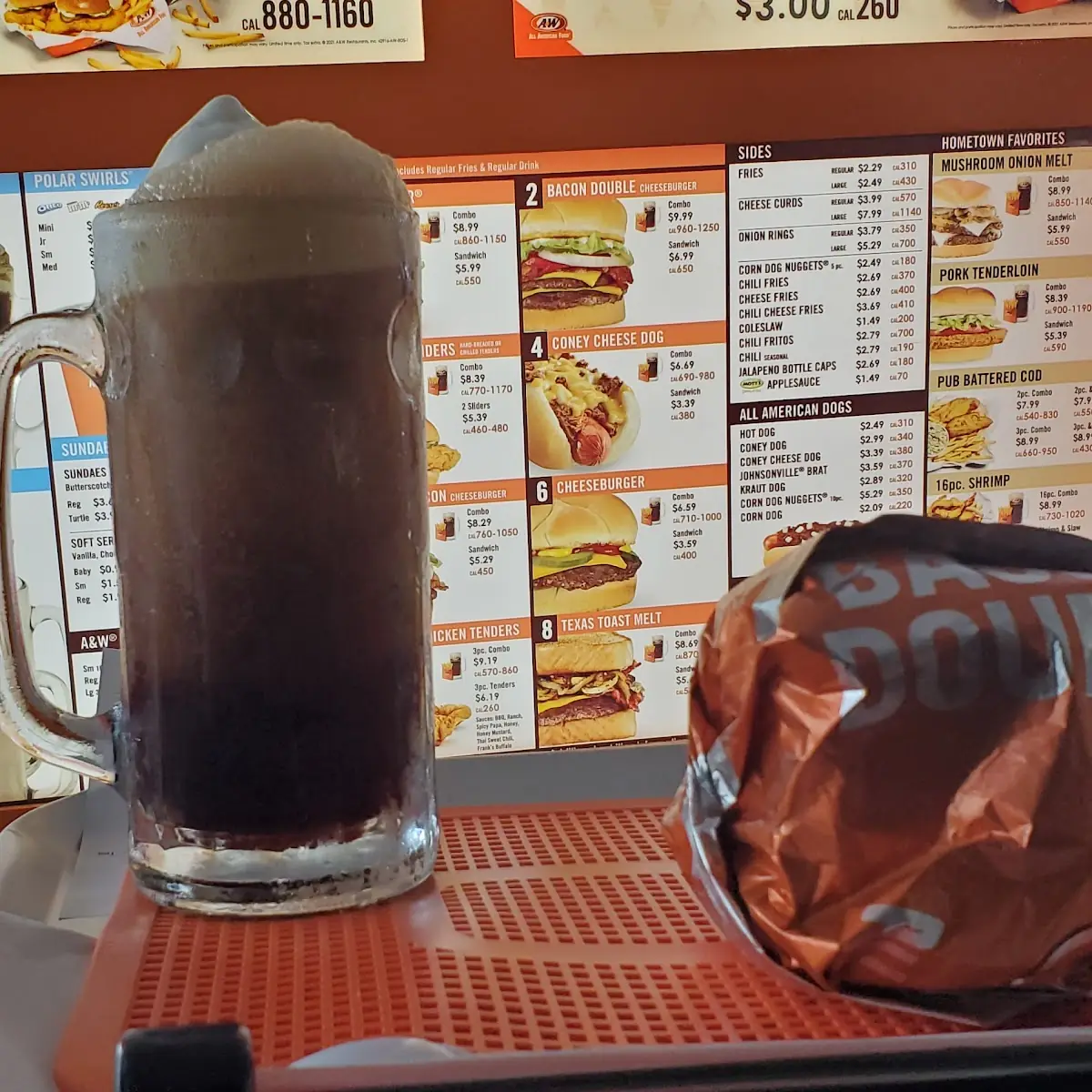 Papa Burger and Root Beer Float