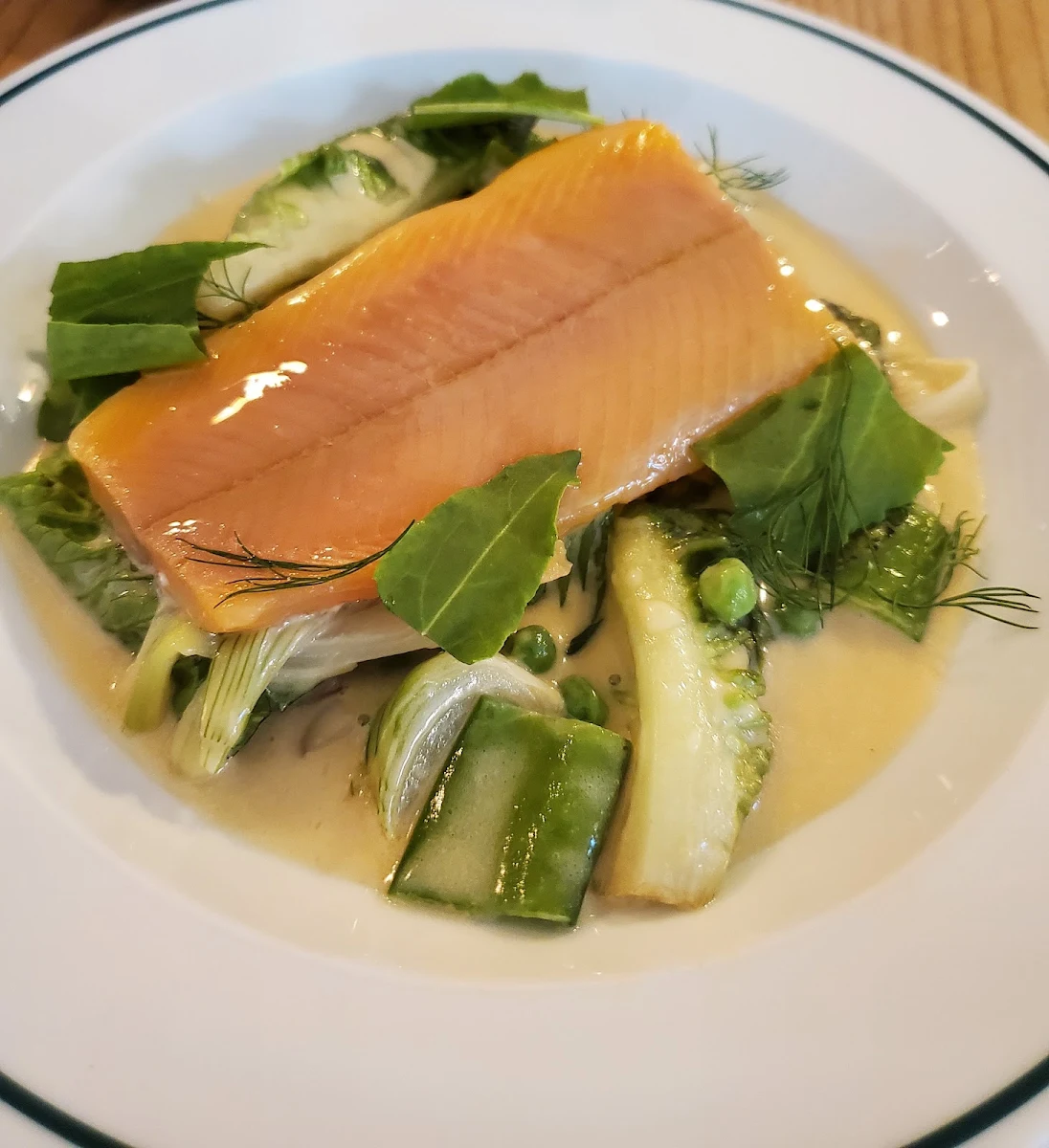 Omble Aux Petits Pois Verts, Restaurant Melba