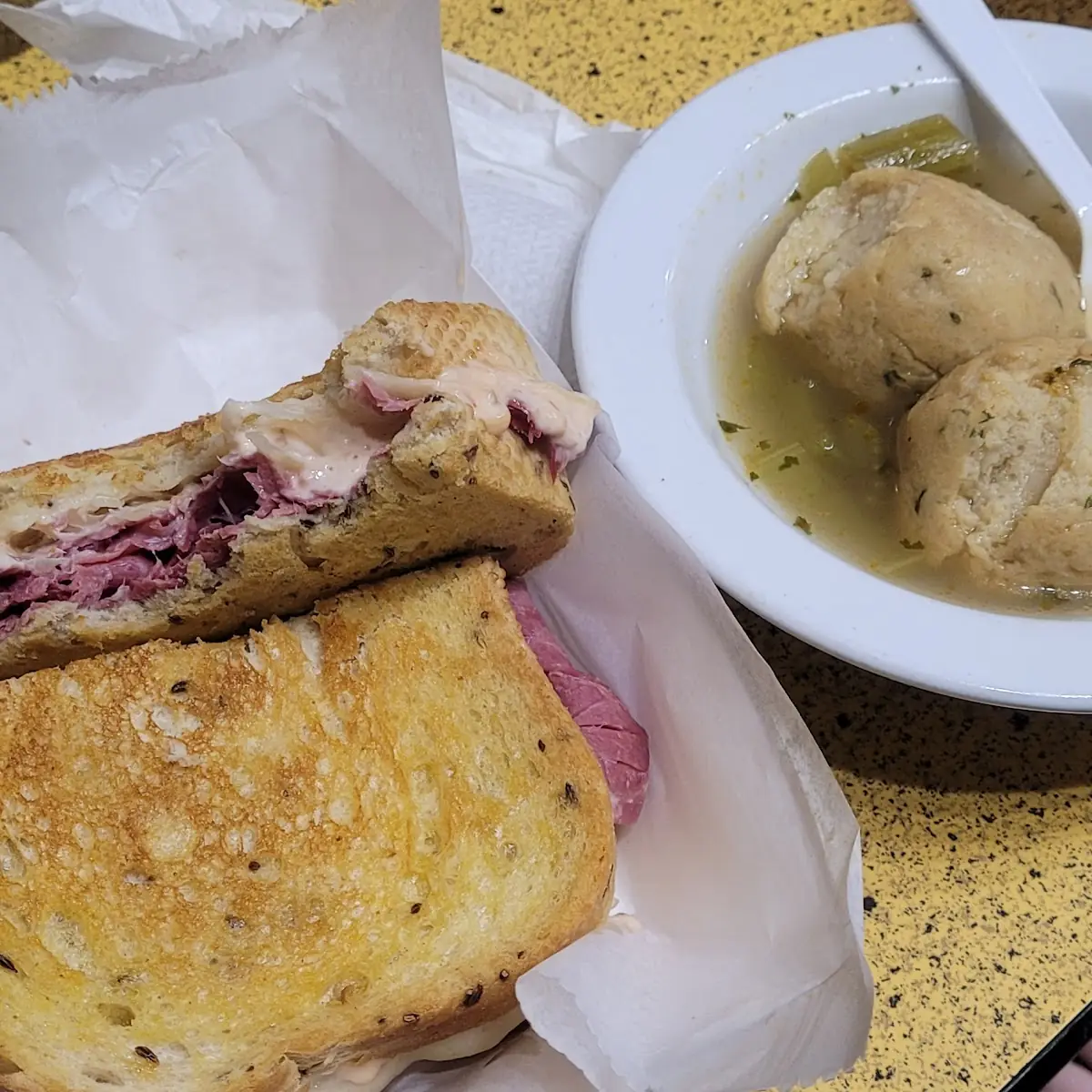 Reuben and Matzo Ball Soup