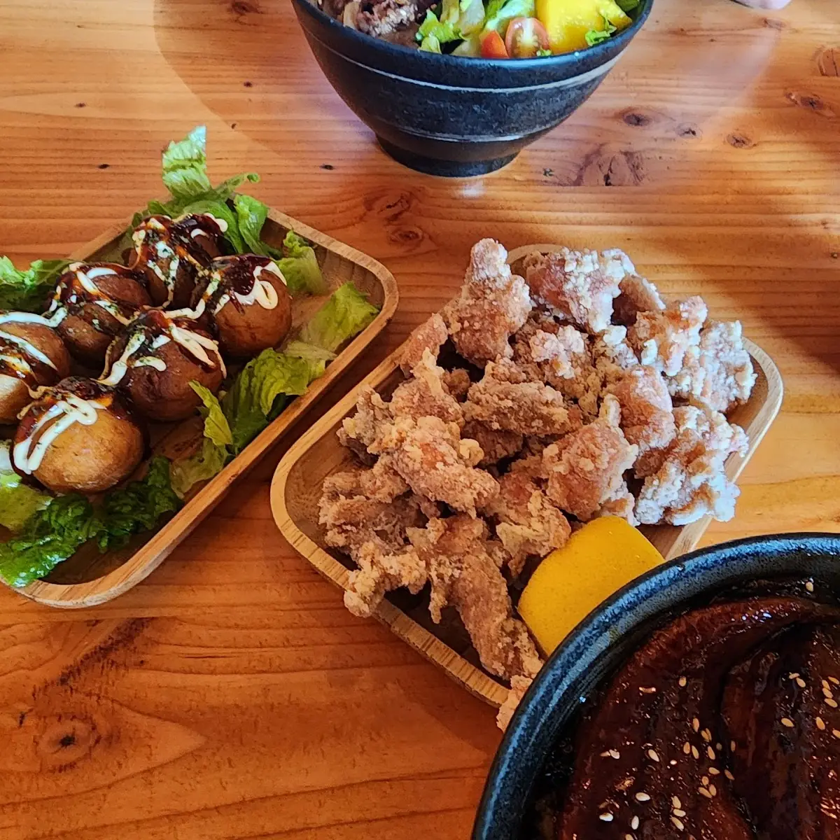 Takoyaki and Karaage Chicken