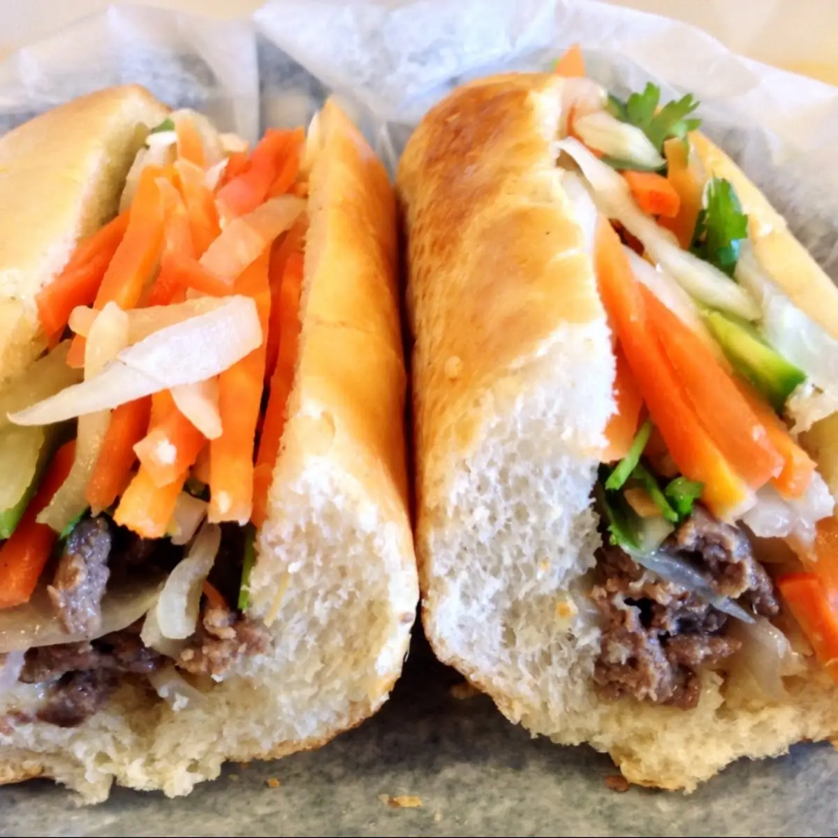 Vietnamese Pork Meatball Sandwich