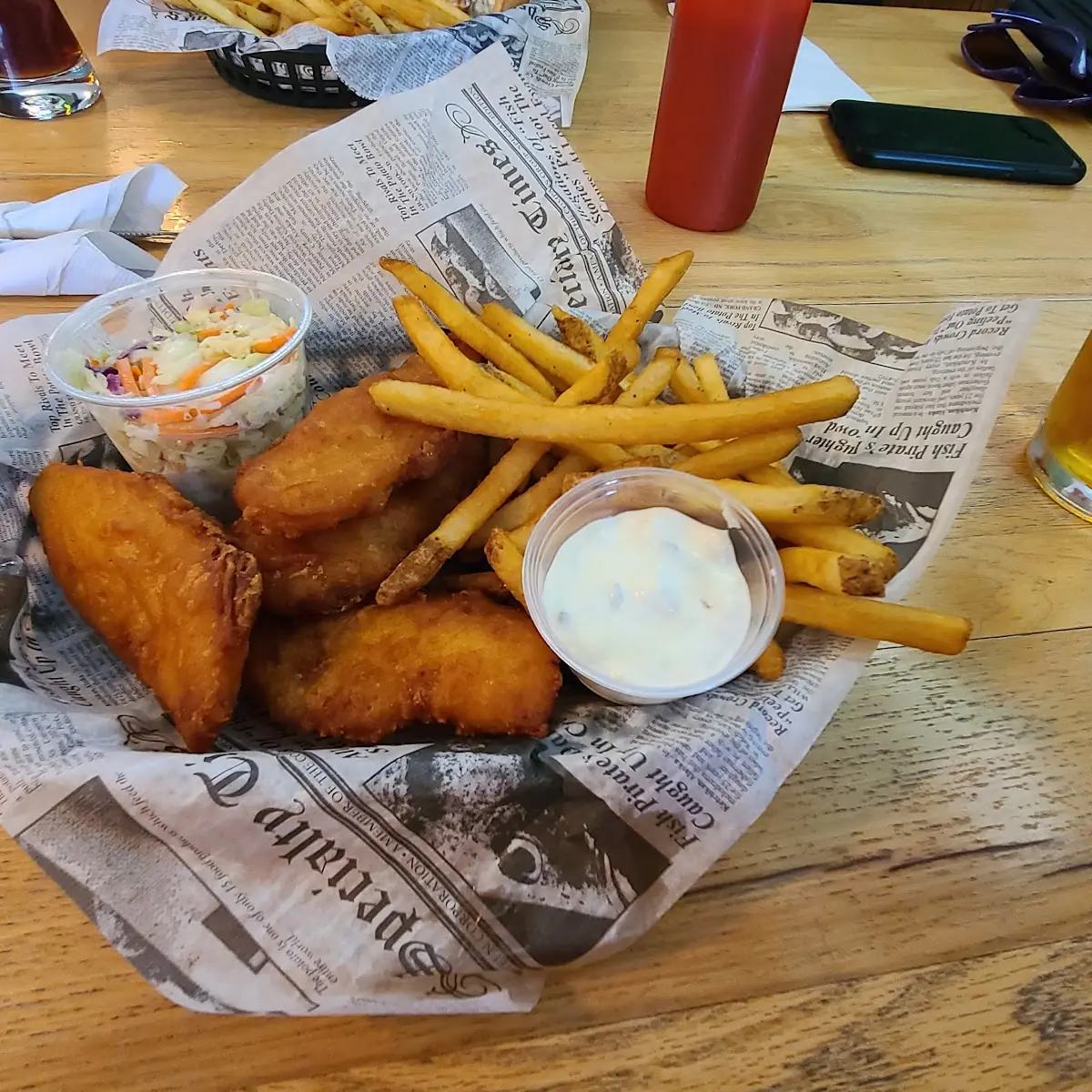 Cod Basket and French Fries