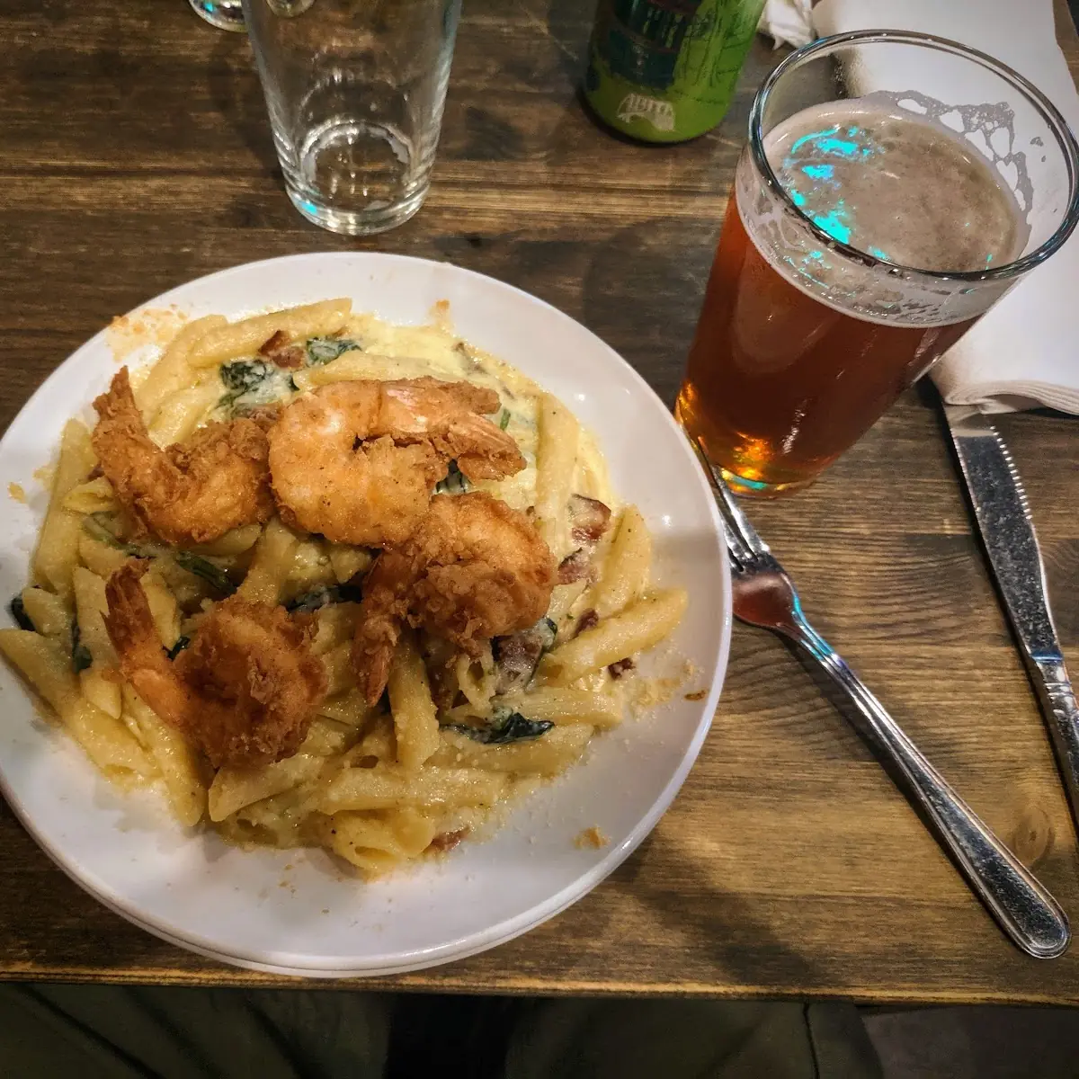 Mac & Cheese with Fried Shrimp