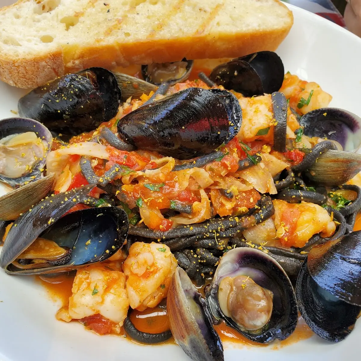 Shrimp and Clam Squid Ink Pasta