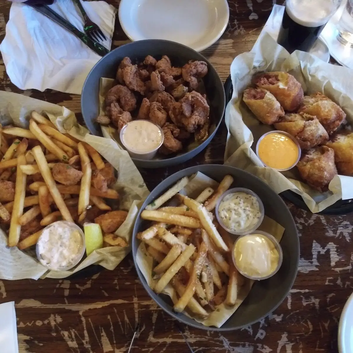 Fish & Chips Fried Shrimp Truffle Fries Rueben Egg Rolls