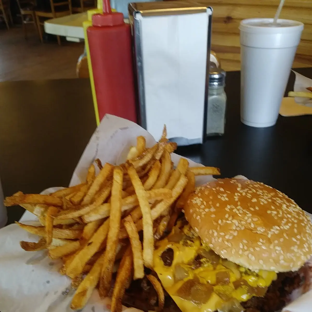 Double Cheeseburger and Fries