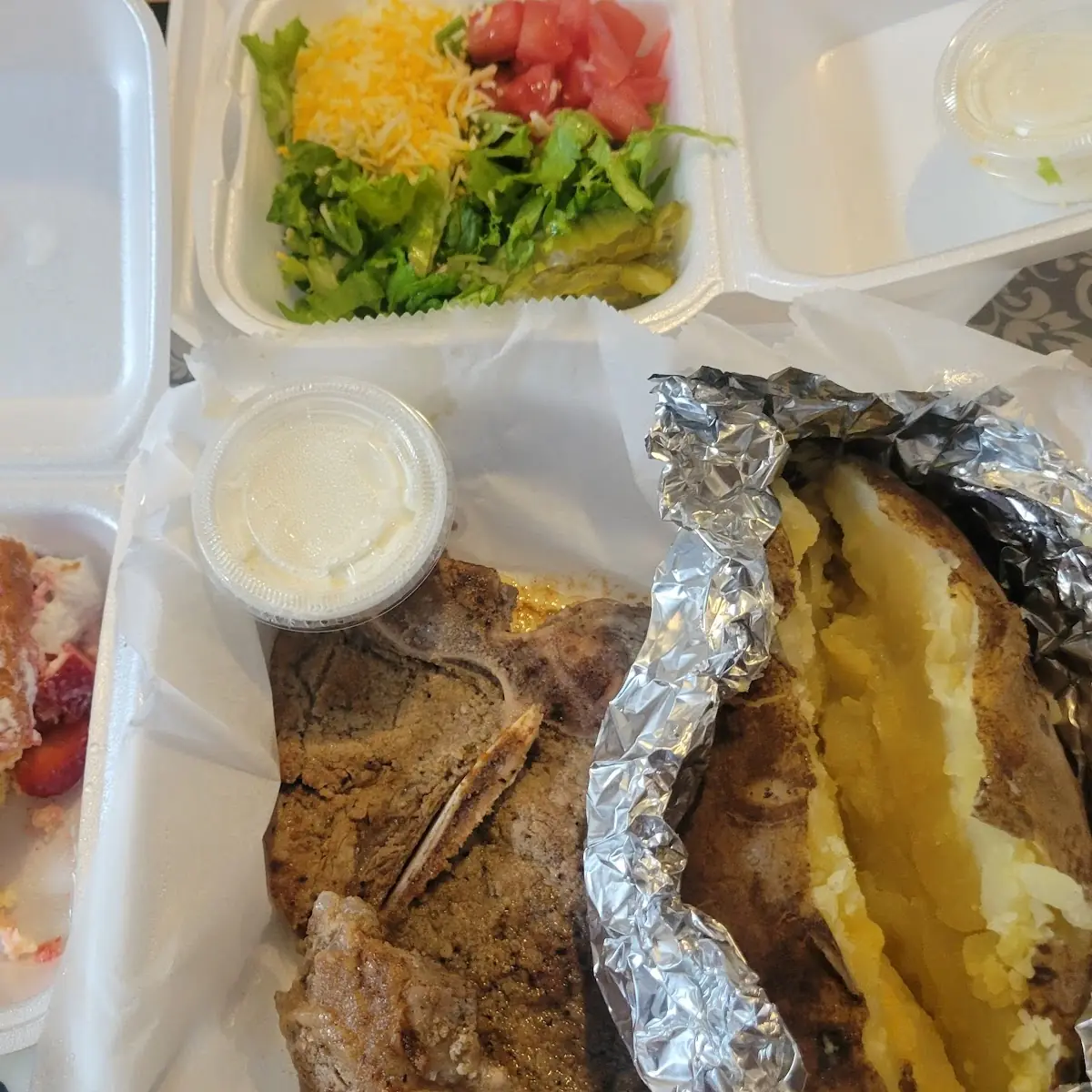 T-Bone Steak and Baked Potato