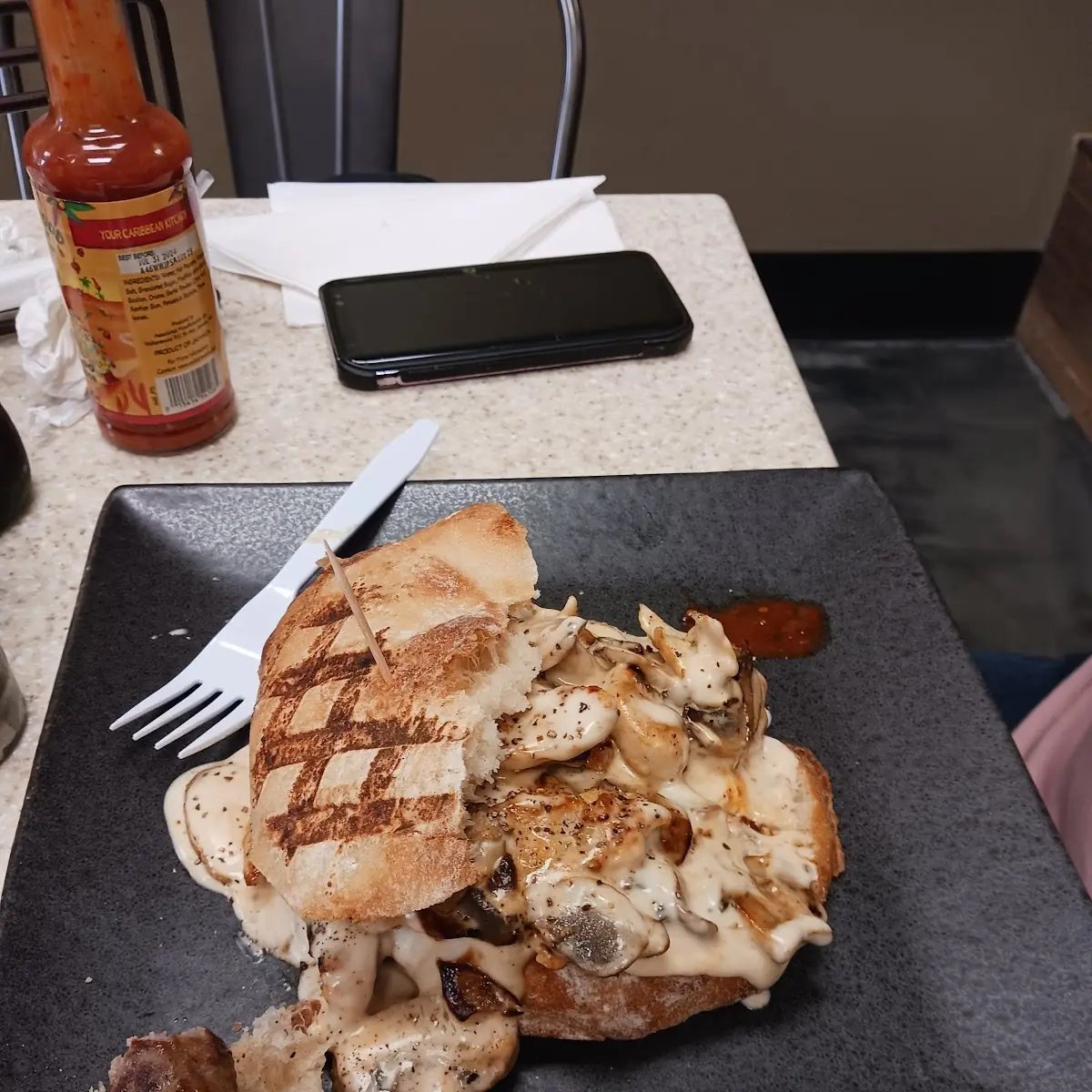 Chicken Alfredo with Pita Bread