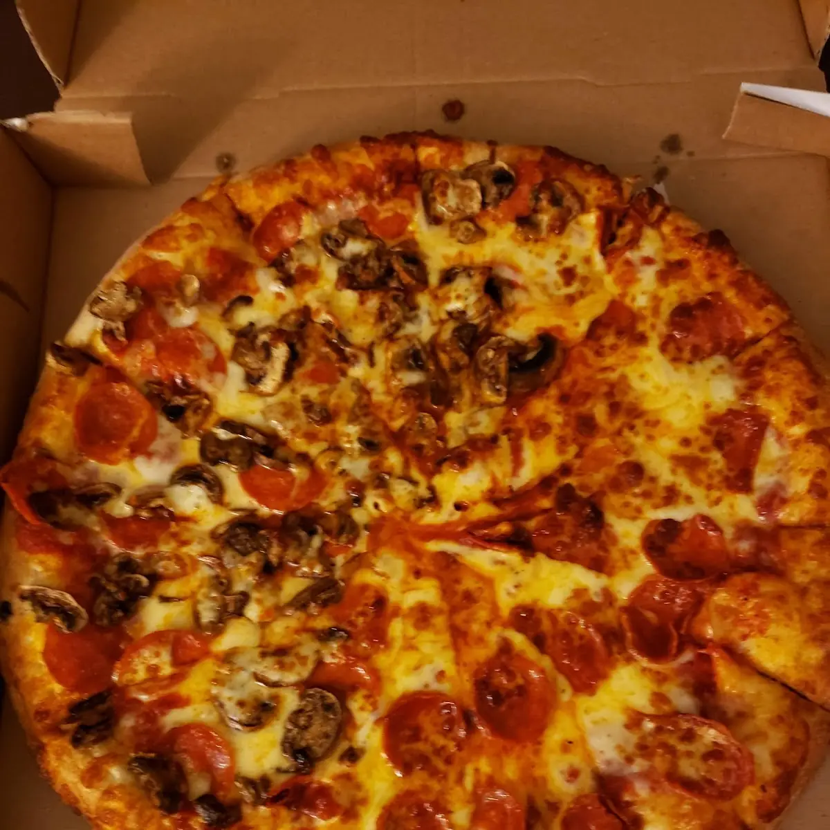Pepperoni Half Mushroom Pizza