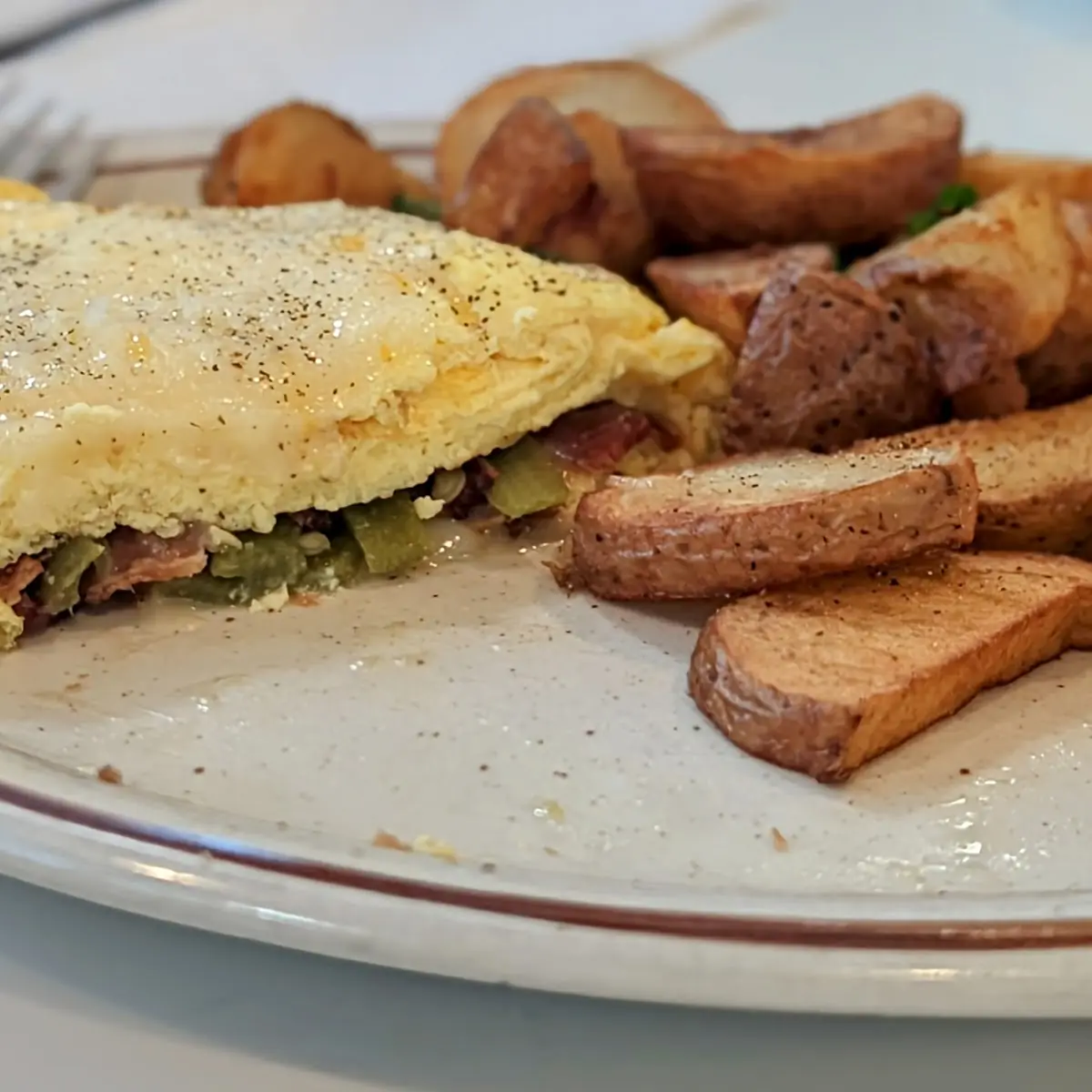 Bacon and Green Chile Omelette