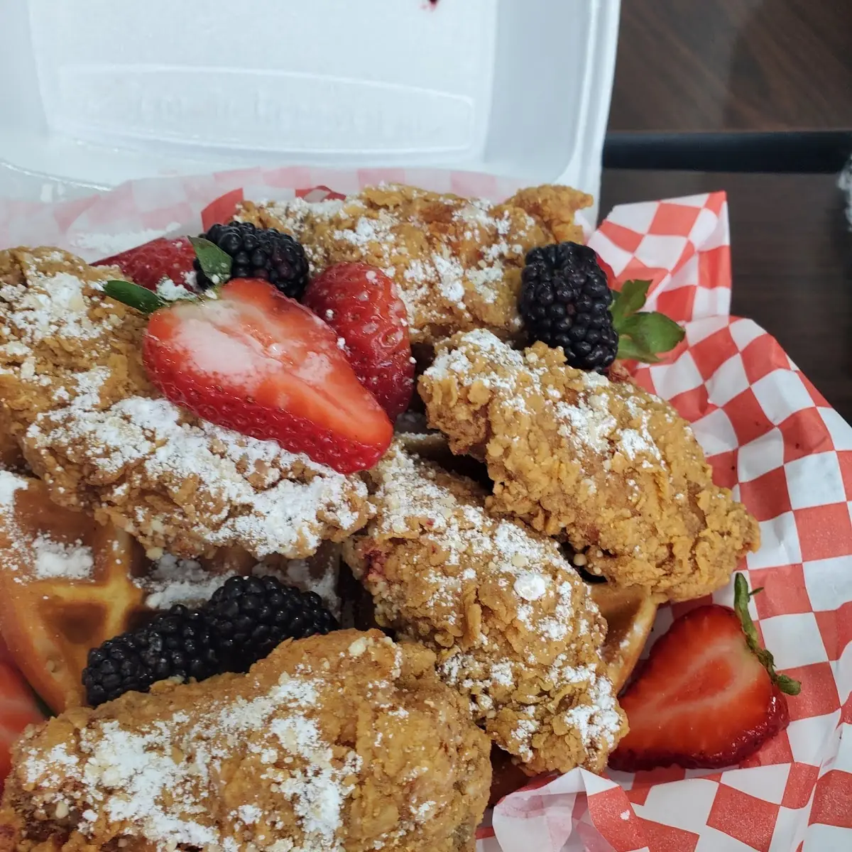 Krispy Kajun Chicken & Waffles