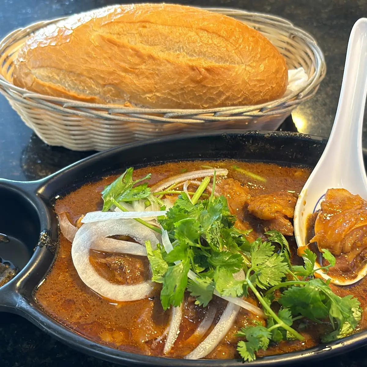 French Bread with Vietnamese Beef Stew
