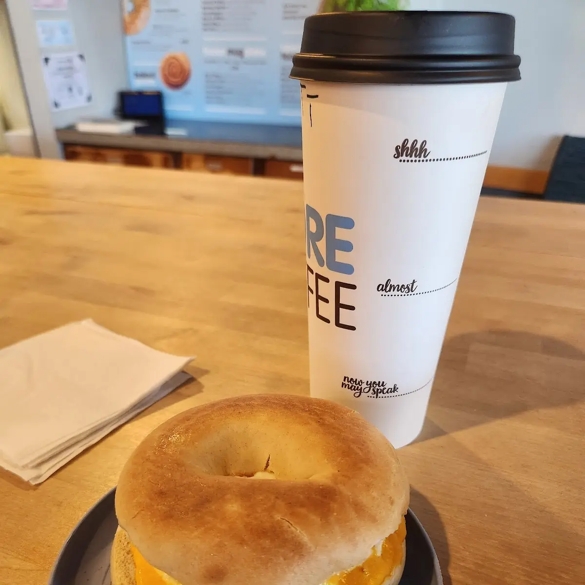 Egg and Cheese on Plain Bagel