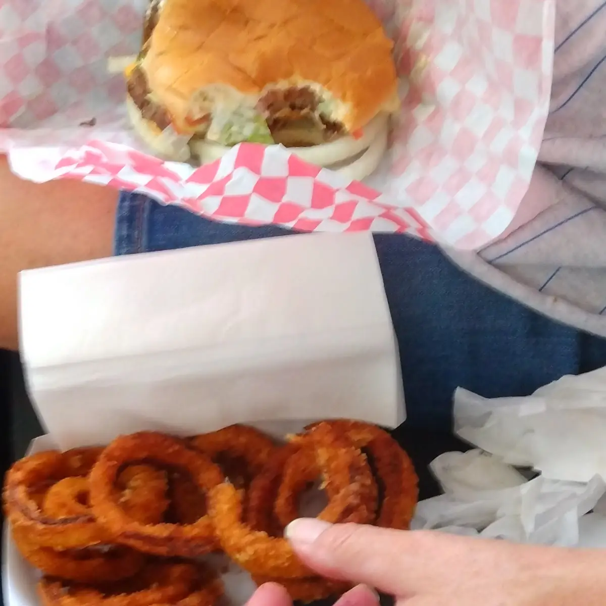 Bummie Burger and Onion Rings