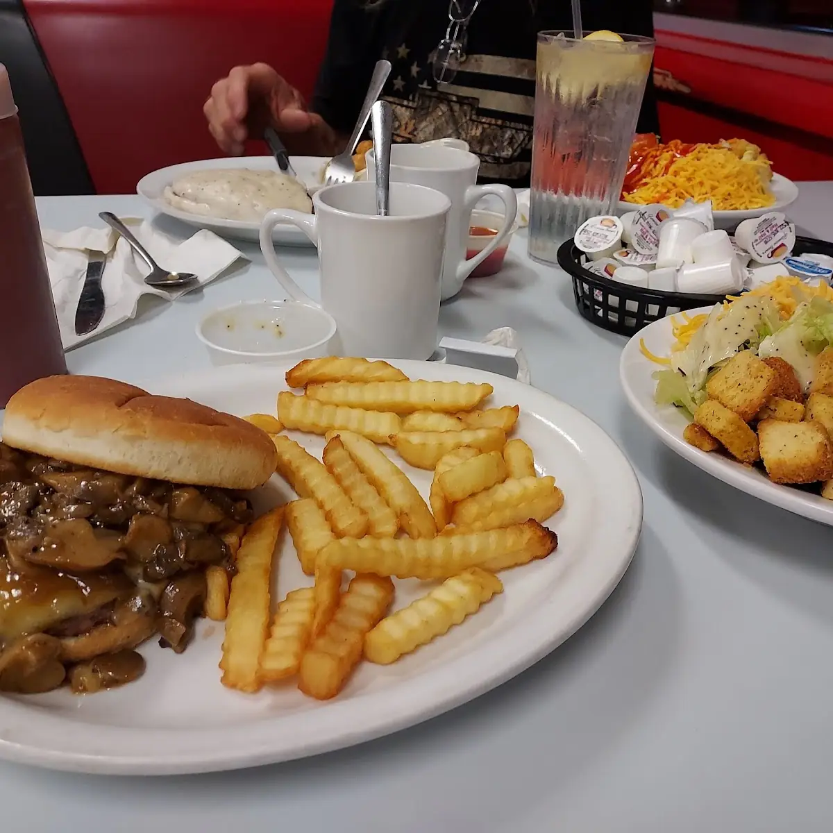 Mushroom Swiss Burger Fries