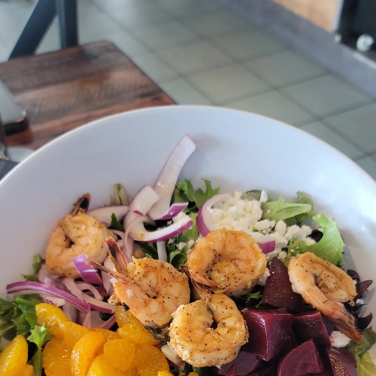 Beet Salad with Grilled Shrimp