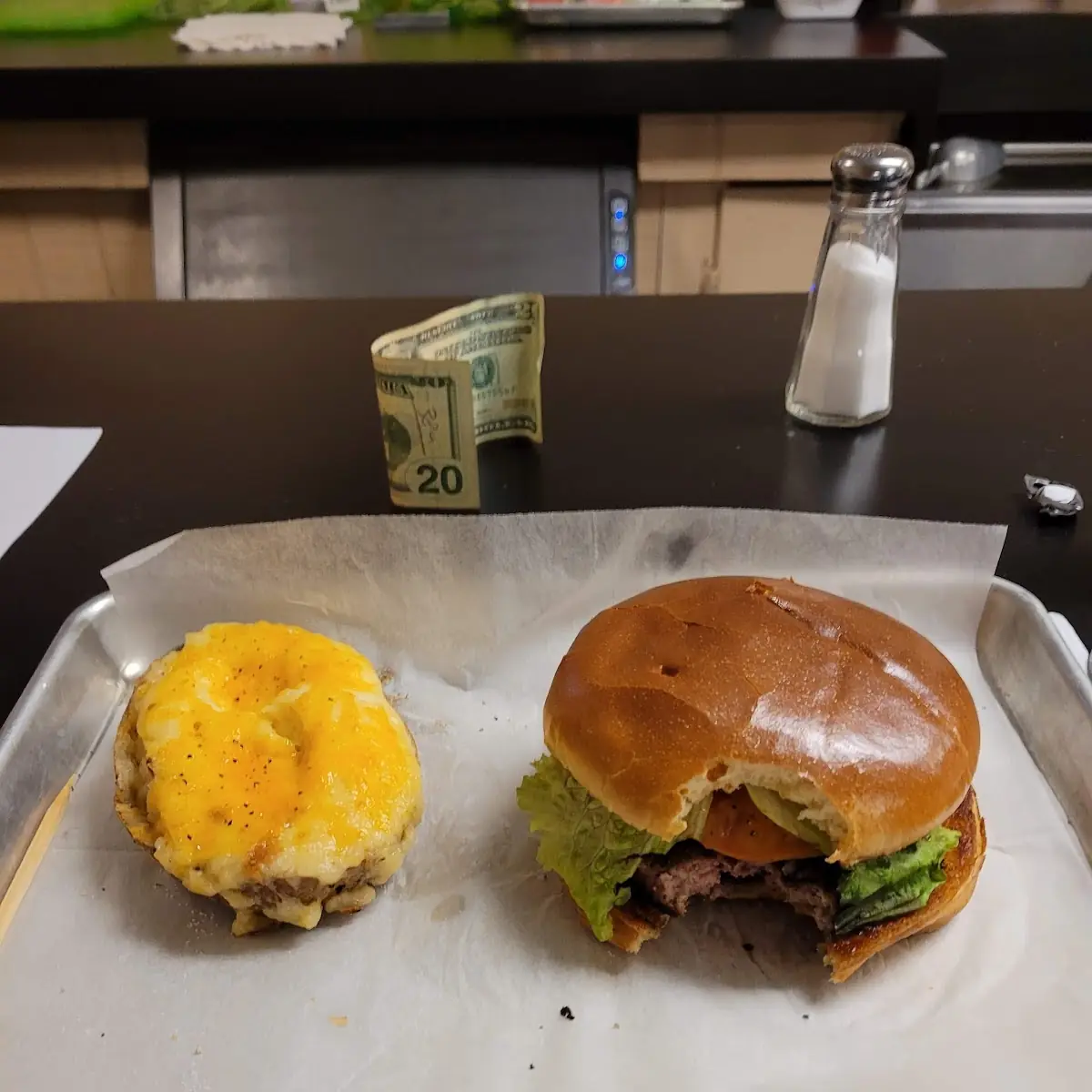 Hamburger and Twice Baked Potato