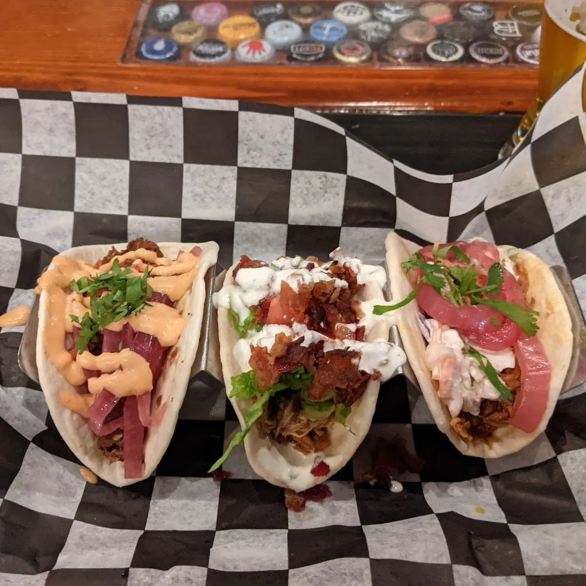 Korean Taco Pulled Pork and Nightly Special Chicken Bacon Ranch