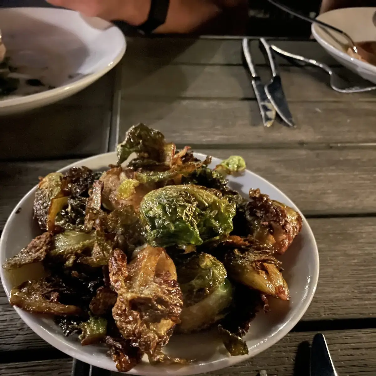Brussel Sprouts and Pancetta in a Honey Lemon Dressing