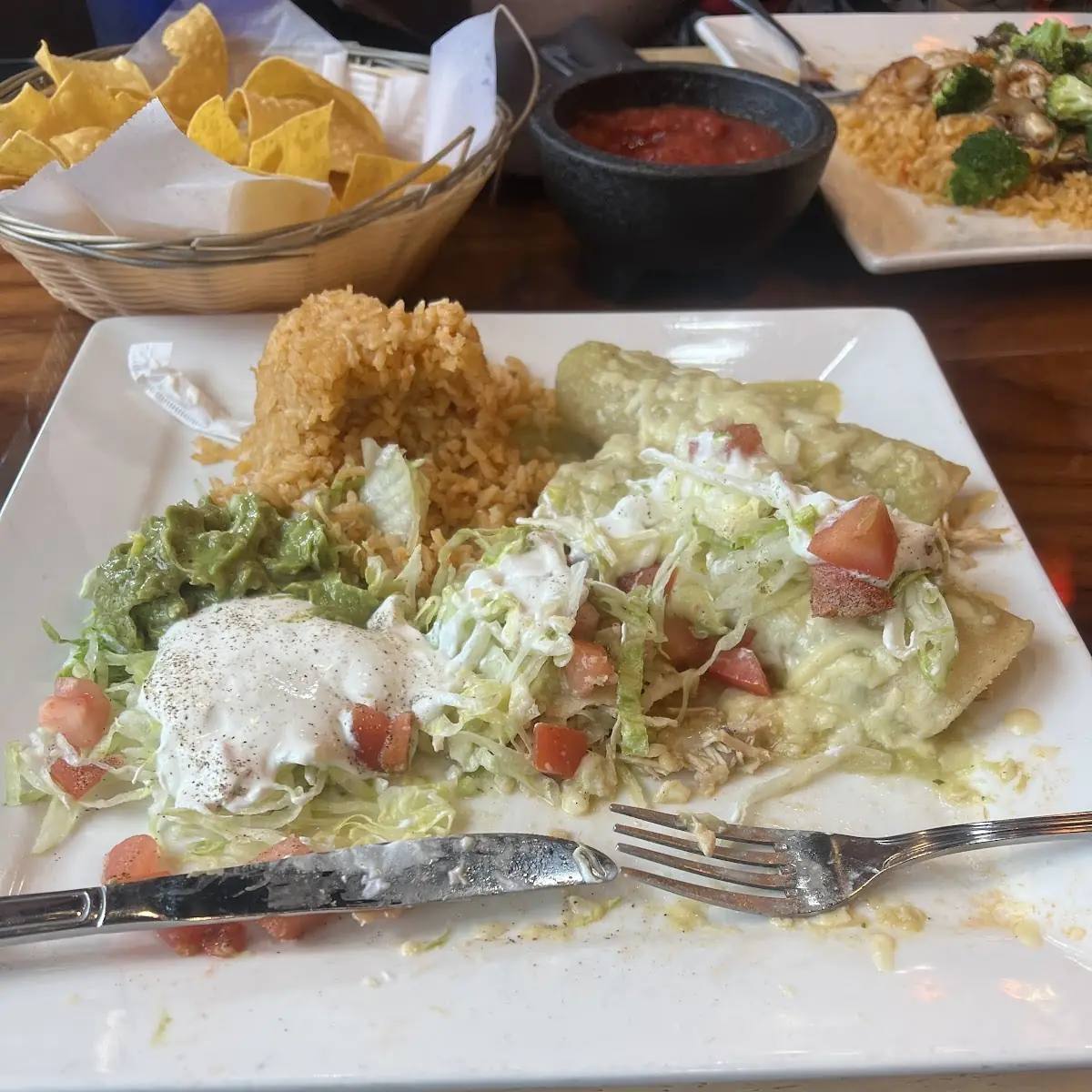 One Enchilada Rice & Refried Beans