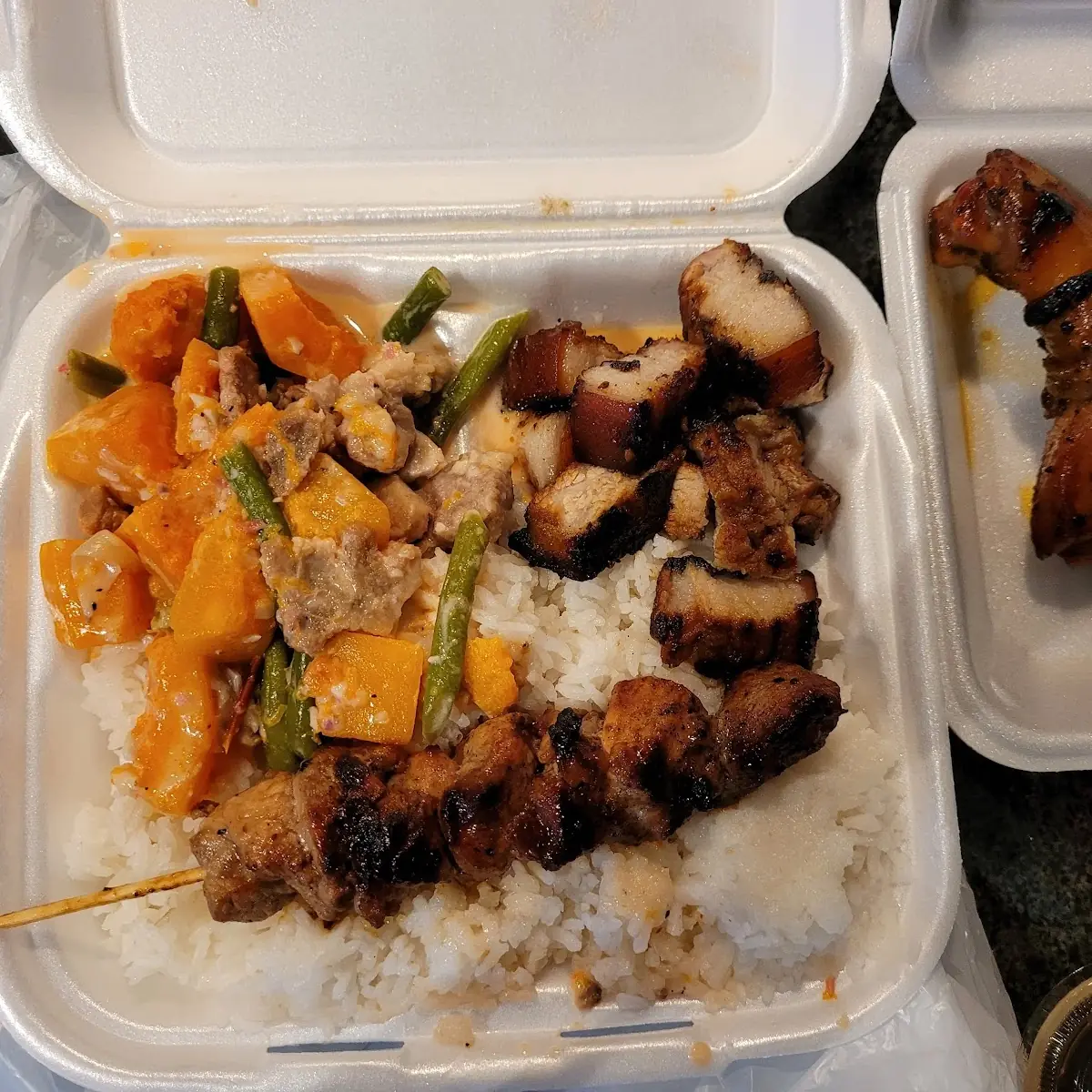 Ginataang Gulay BBQ Pork and White Rice