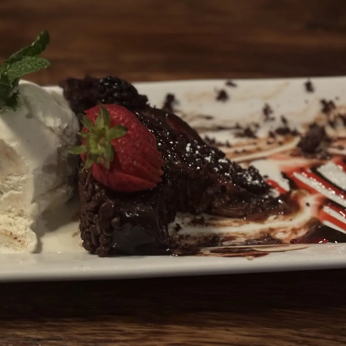 Chocolate Cake with Vanilla Ice Cream