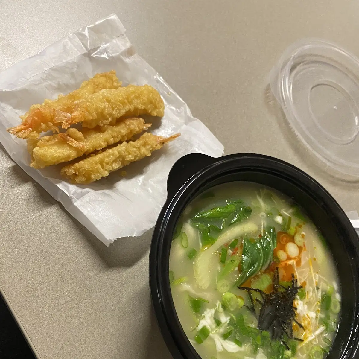 Miso Ramen with Tempura Shrimp