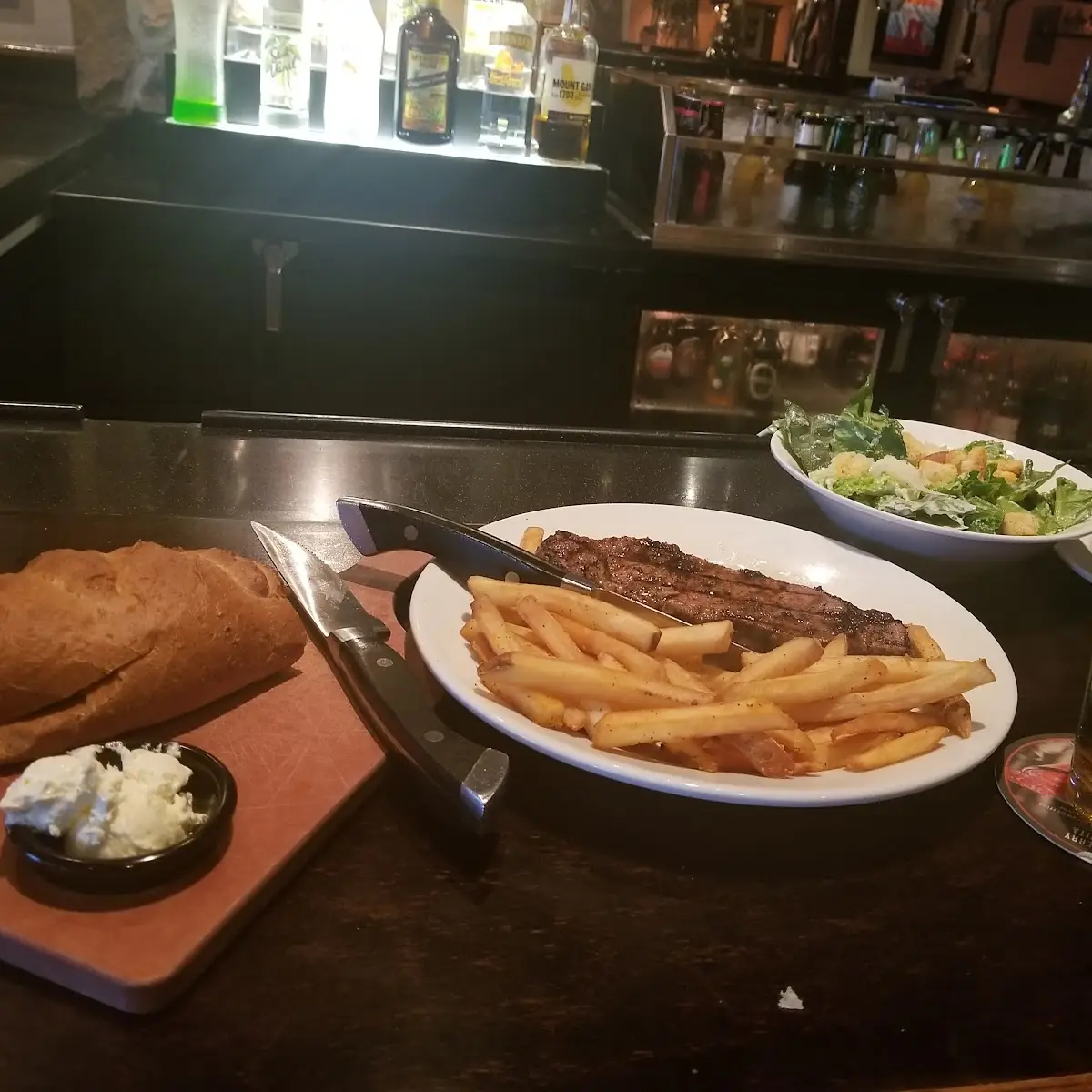 Caesar Salad Dressing Bread and Butter New York Strip