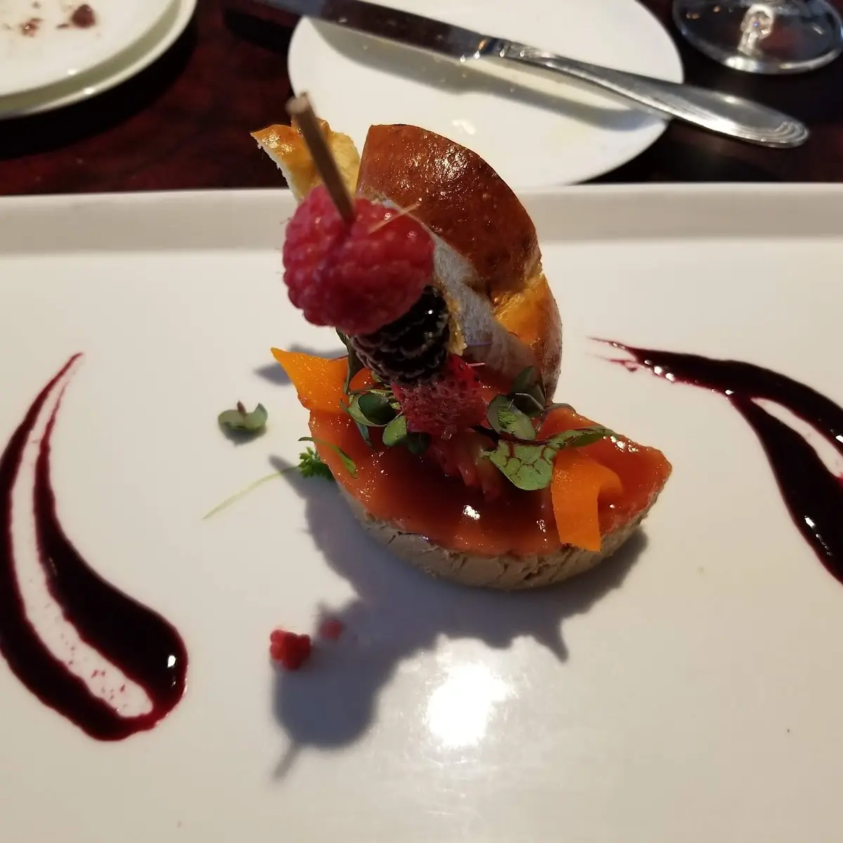 Black Mission Figs Goat Cheese Pancetta and Peach Confit