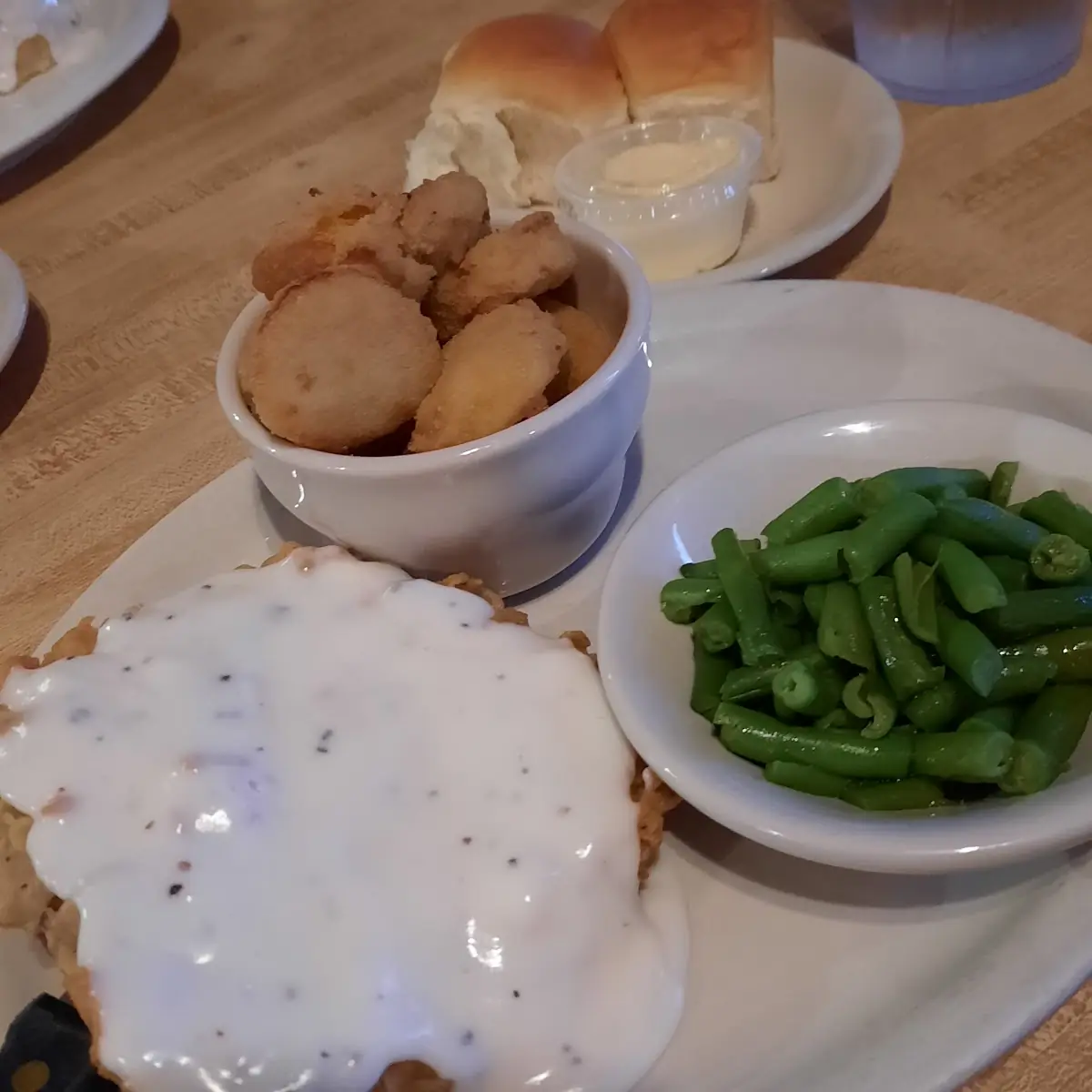 Chicken Fried Steak Green Beans & Fried Squash