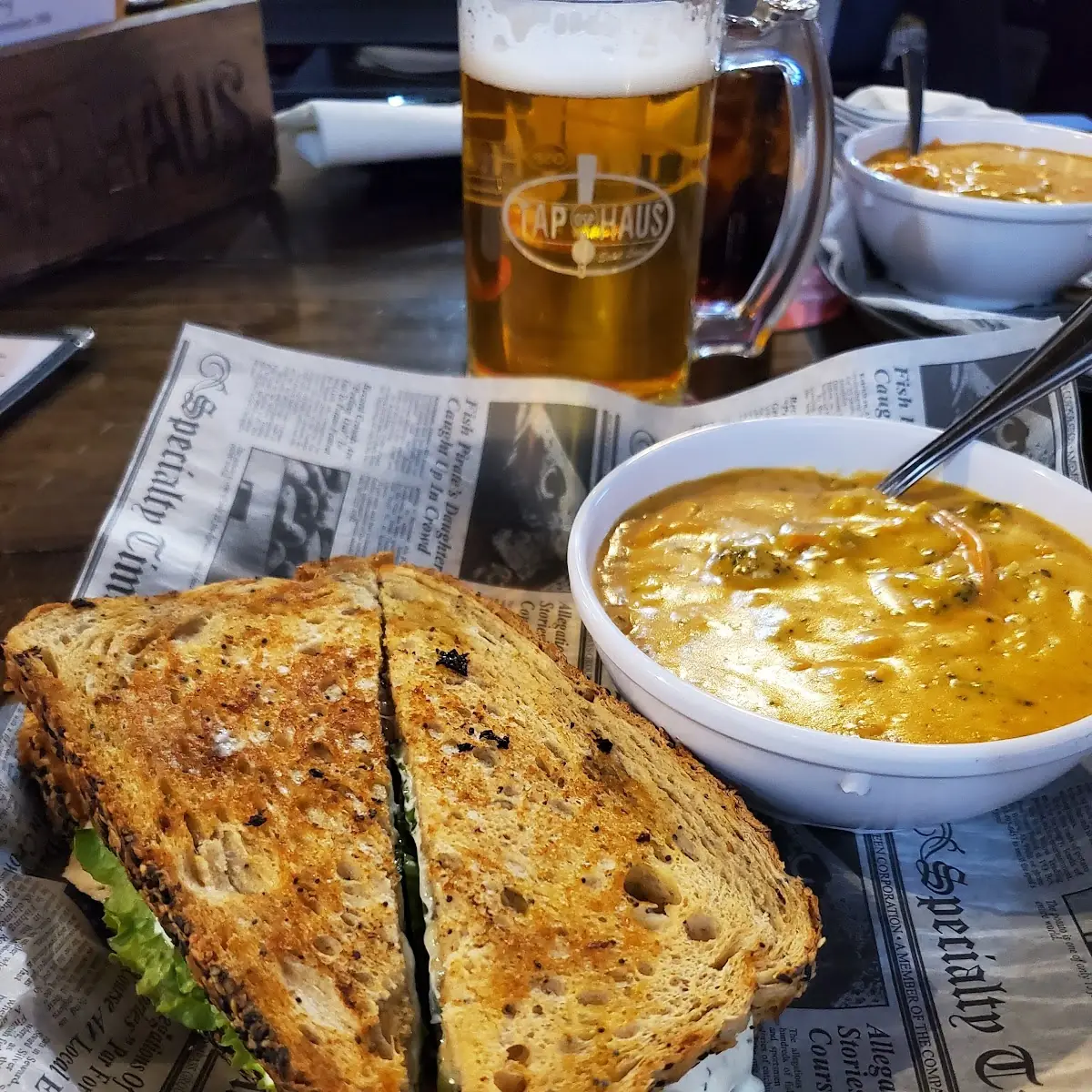 Turkey Bacon Ranch with Mozzarella Cheese and Broccoli Cheddar Soup