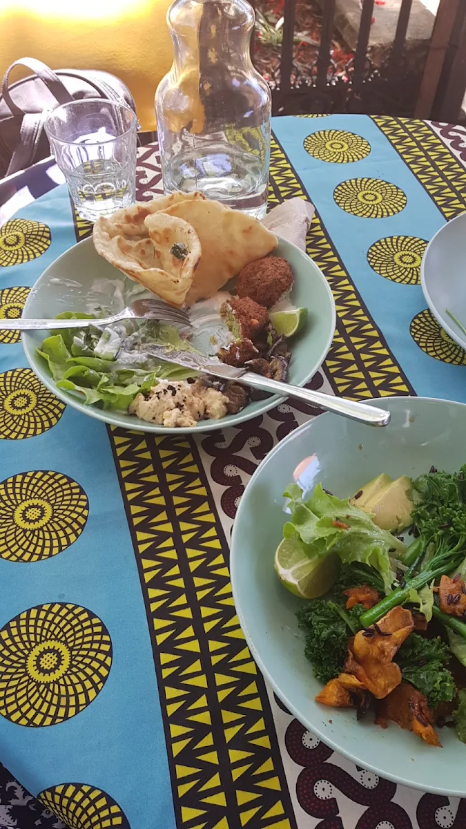 Falafel Salad and Flat Bread