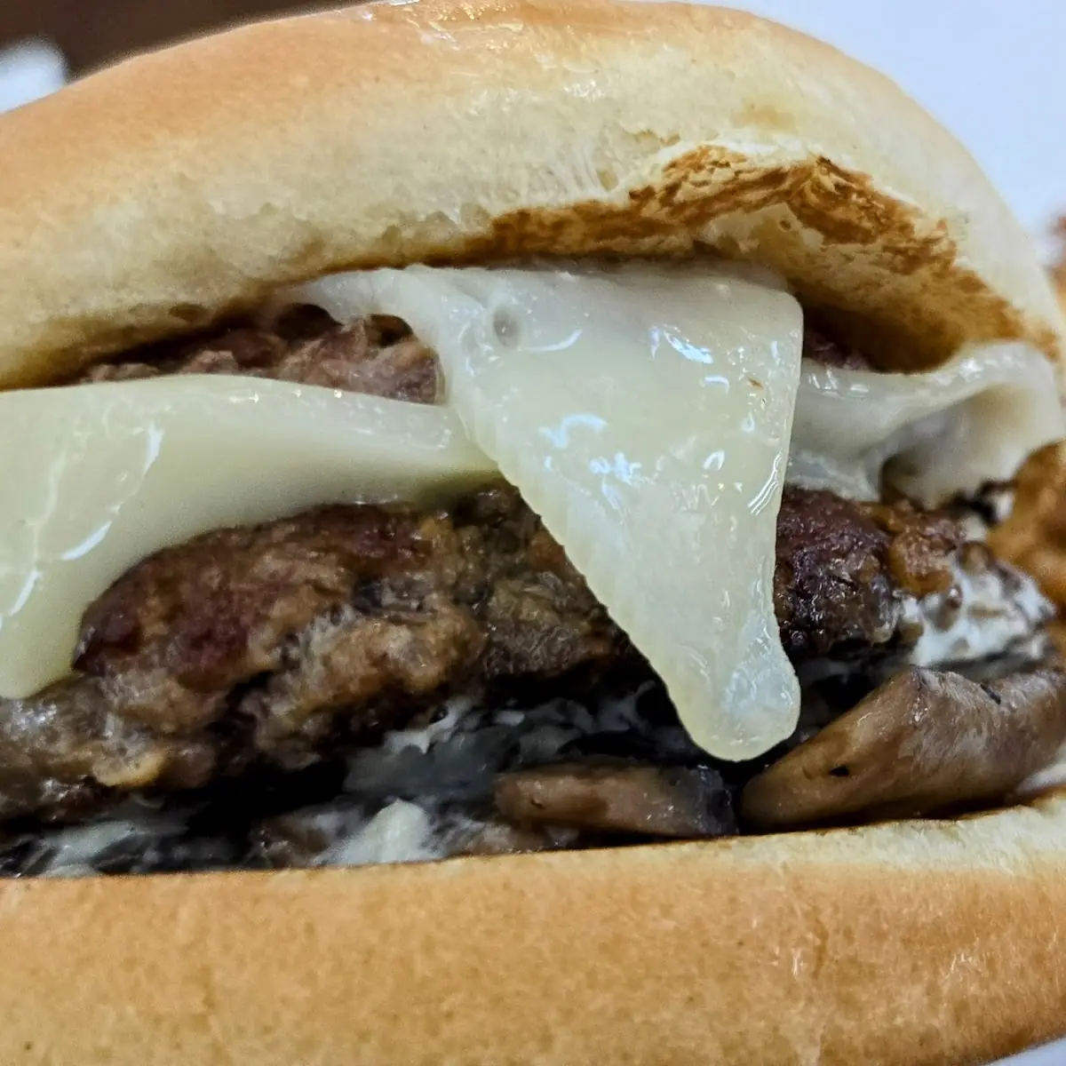 Mushroom Swiss Burger & Fries