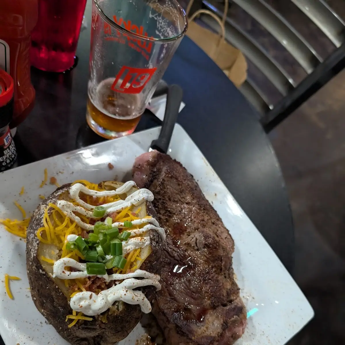 Ribeye with Loaded Baked Potato