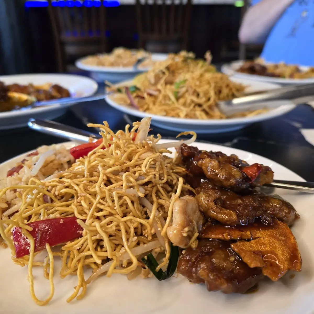 Crispy Pad Thai Chicken and Orange Beef