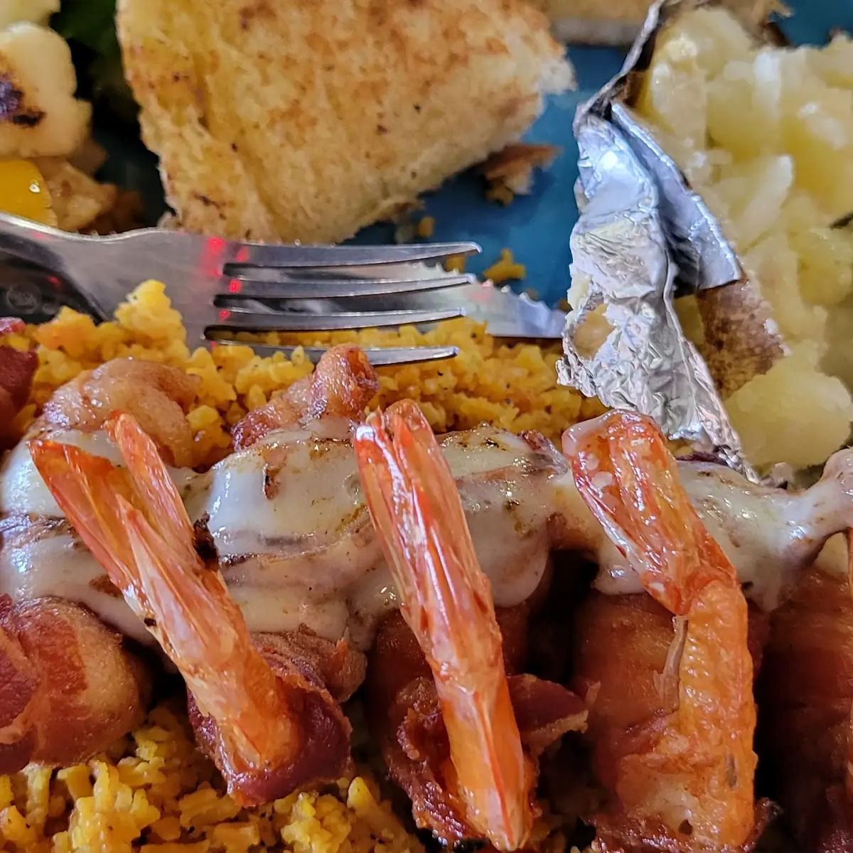 Bacon Wrapped Jumbo Shrimps Plate