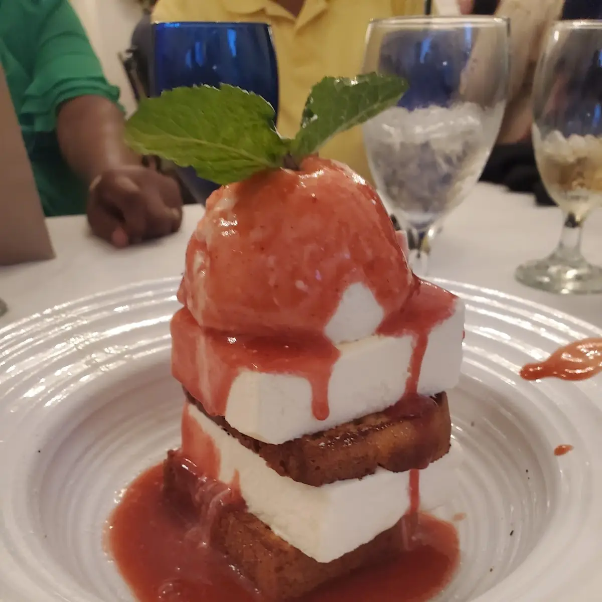 Fried Pound Cake with Strawberry and Ice Cream