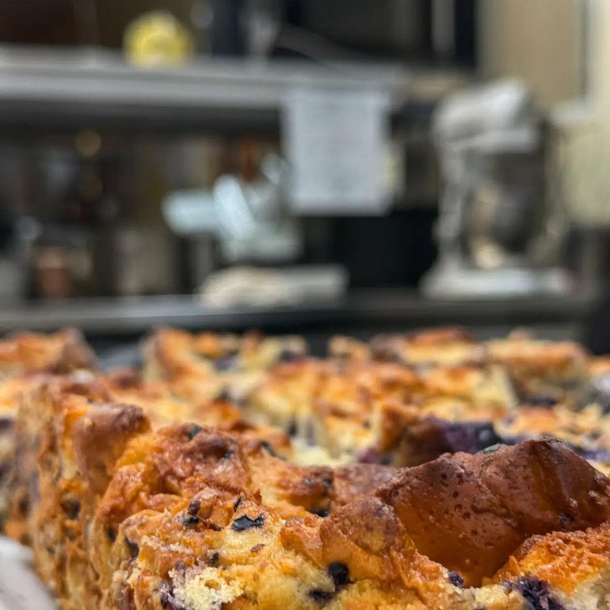 White Chocolate Blueberry Bread Pudding