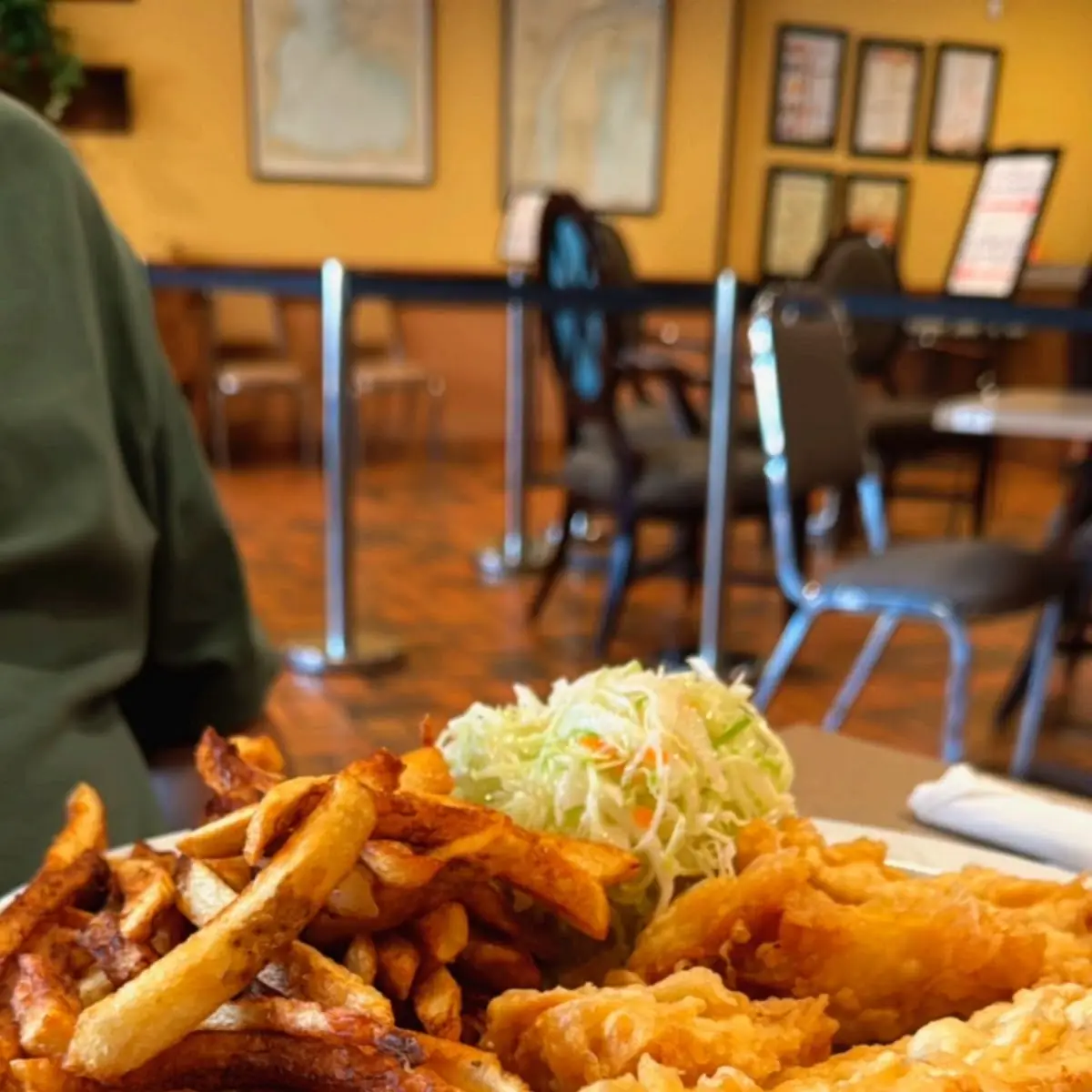 Fish and Chips with Coleslaw