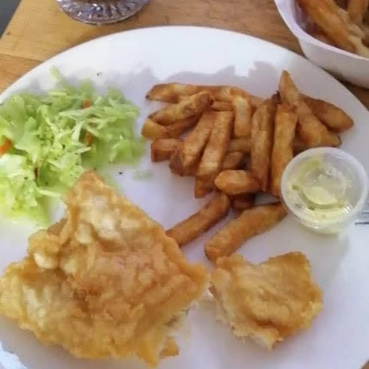 Halibut and Chips and Coleslaw