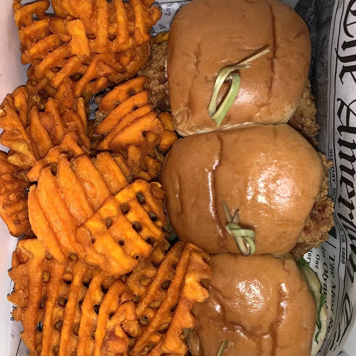 Chicken Sliders with Sweet Potato Wedges