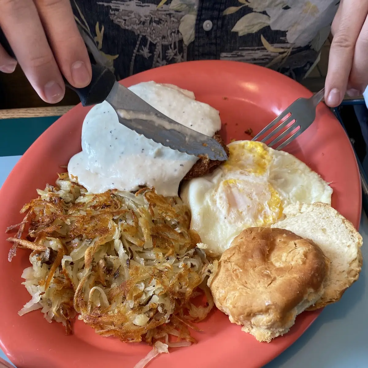 Chicken Fried Steak with Hash Browns