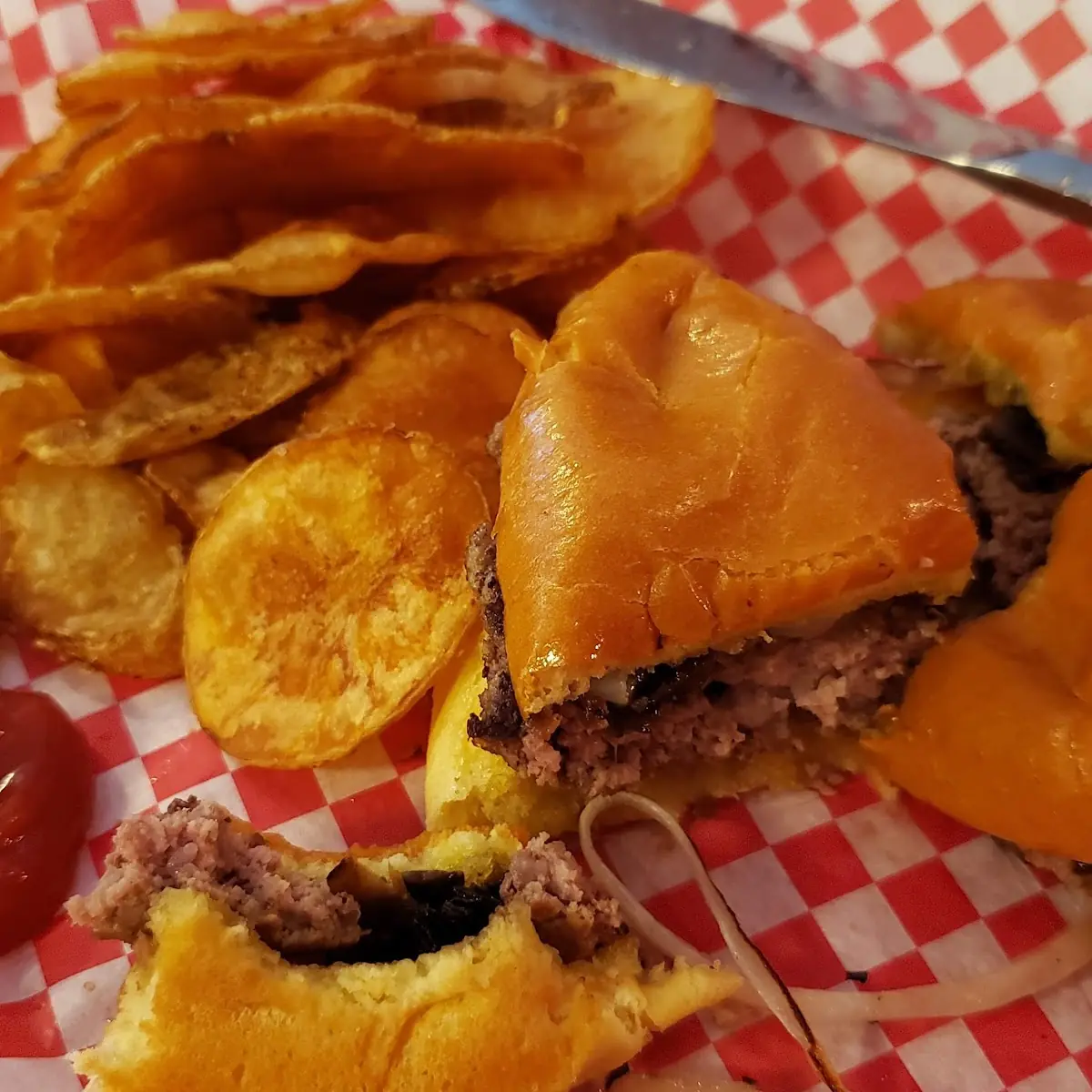 Mushroom Burger and Homemade Chips