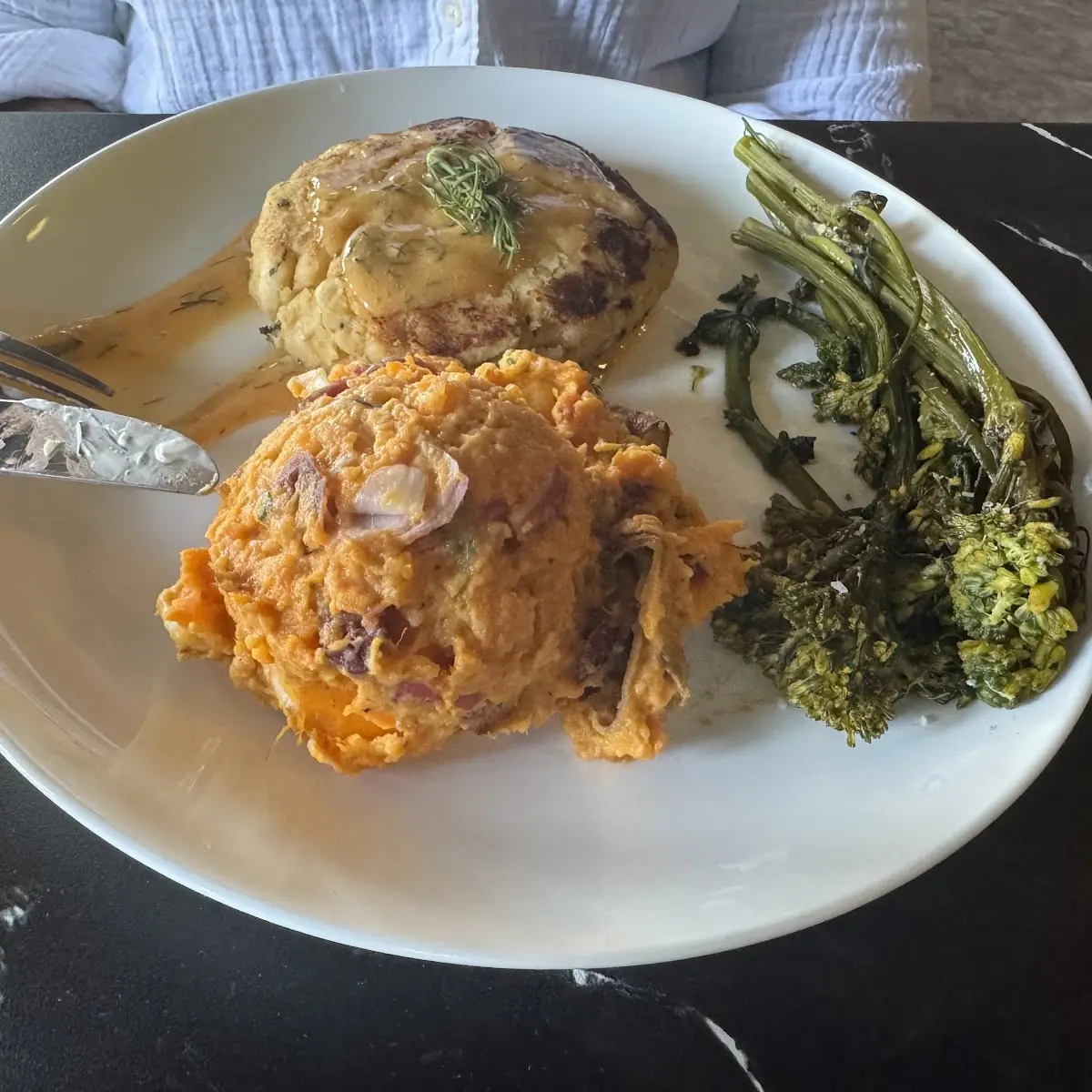 Crab Cake Sweet Potato Salad