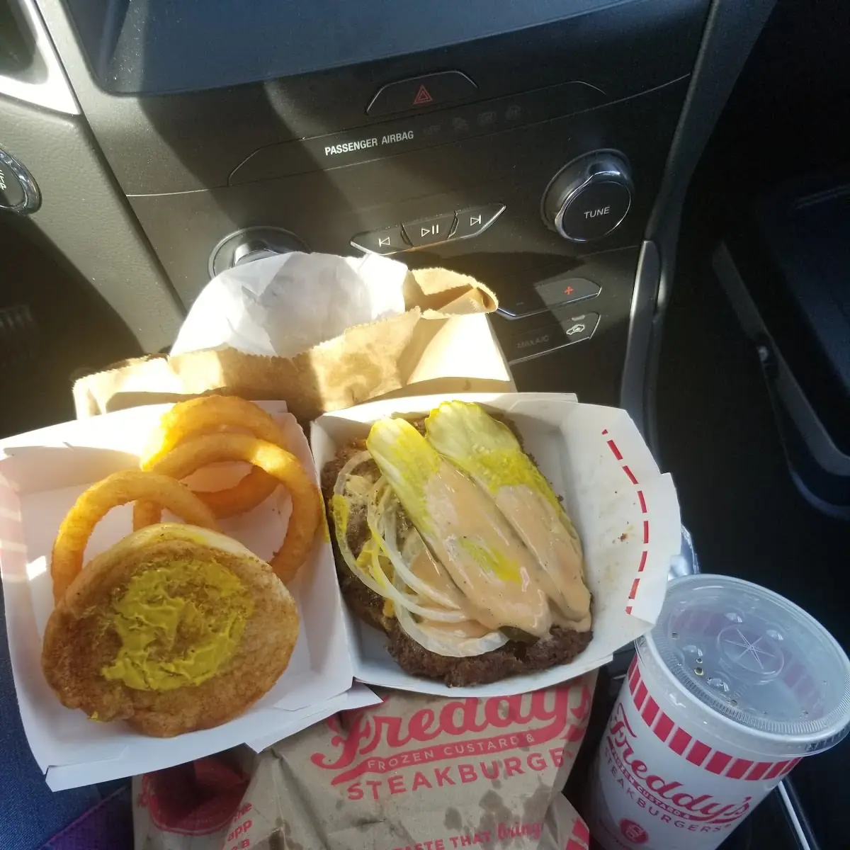 Onion Rings Double Cheese Burger