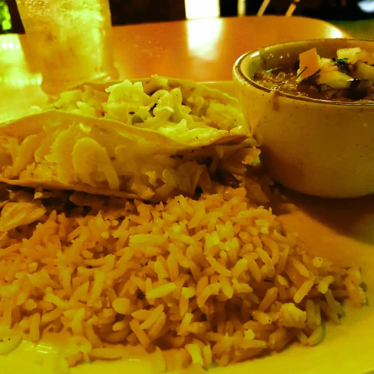 2 Hard Shell Taco Rice and Beans