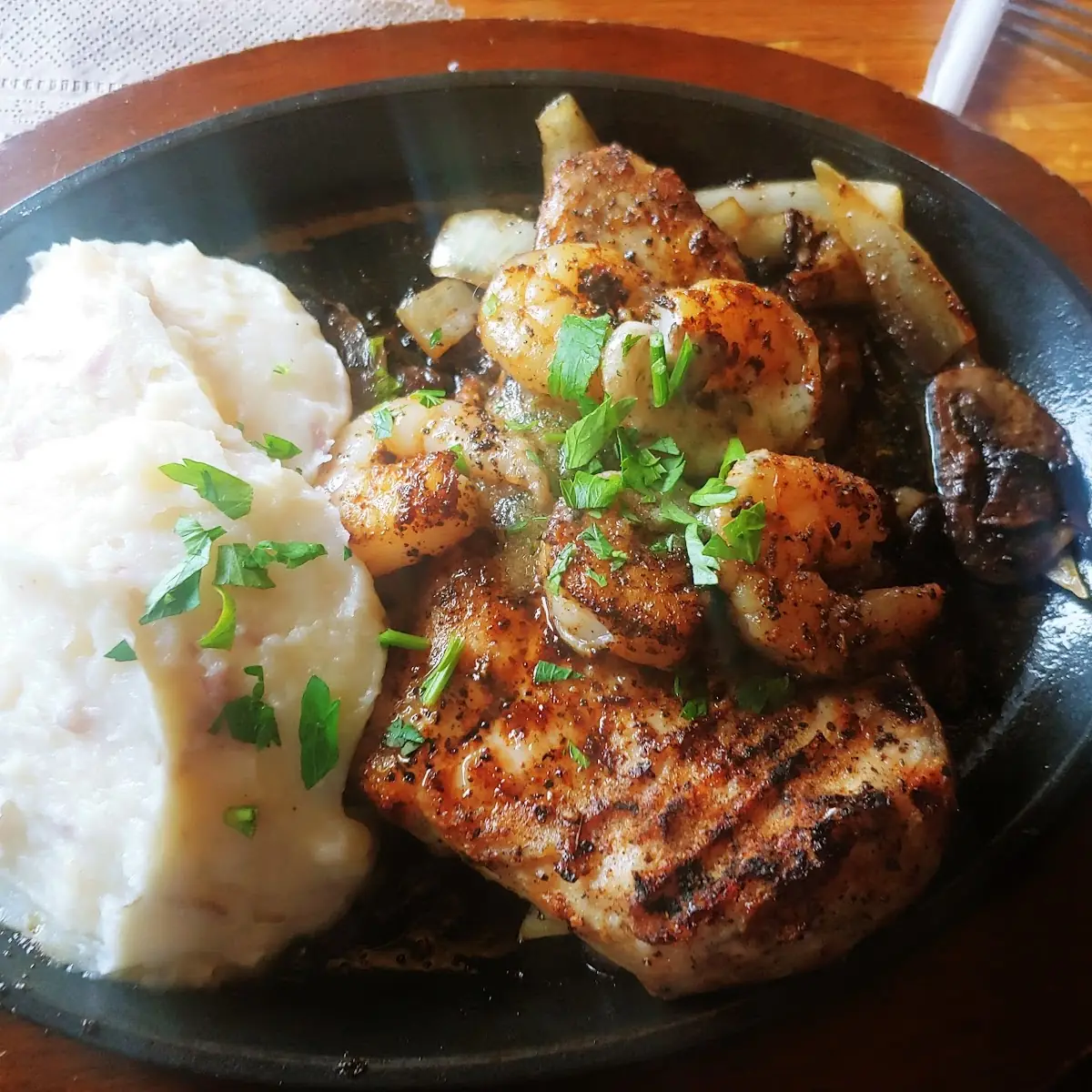 Bourbon Chicken and Shrimp