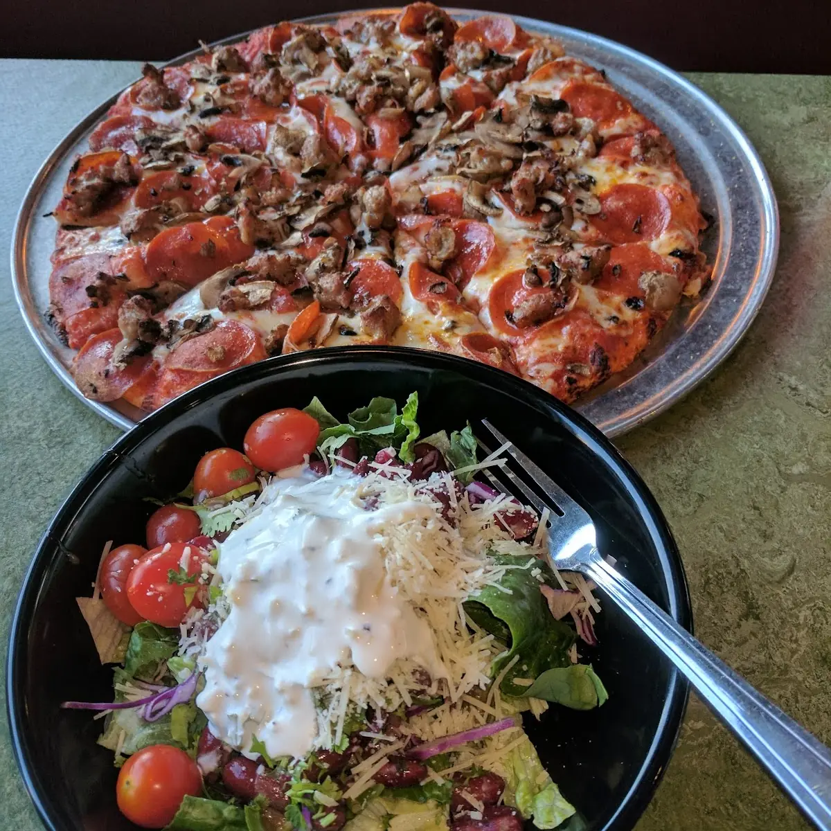 Pepperoni Pizza & Salad